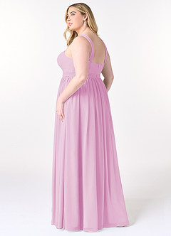 Azazie Elvira Bridesmaid Dresses Candy Pink A-Line Pleated Chiffon Dress image10