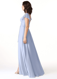 Azazie Omari Bridesmaid Dresses Ice A-Line Chiffon Dress image3