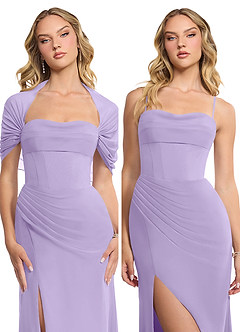 Azazie Zia Bridesmaid Dresses Lilac Sheath Side Slit Chiffon Convertible Dress image8