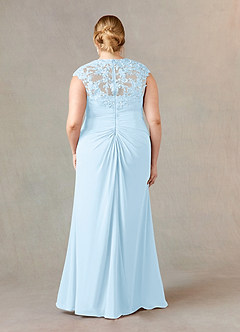Azazie Birdie Mother of the Bride Dresses Sky Blue A-Line Queen Anne Sequins Chiffon Dress image8