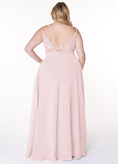 Azazie Lennon Bridesmaid Dresses A-Line Lace Chiffon Floor-Length Dress image8
