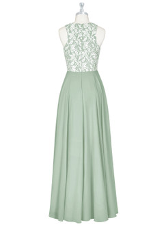 Azazie Kate Final Sale Agave A-Line Lace Chiffon Dress image9