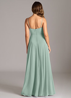 Azazie Amani Bridesmaid Dresses Agave A-Line Pleated Chiffon Dress image2