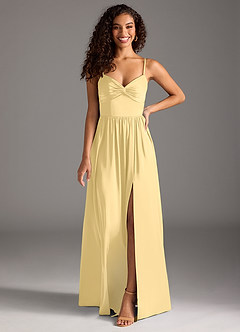 Azazie Zeya Bridesmaid Dresses Butter A-Line Pleated Stretch Satin Dress image8