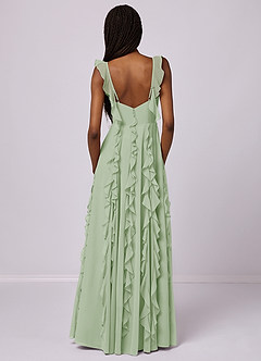 Barbie ♥ Azazie Bridesmaid Dresses Dusty Sage A-Line with Pockets Chiffon Dress image6