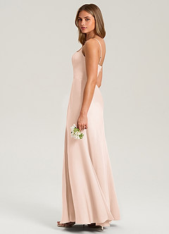 Azazie Lidia Brautjungfernkleider Meerjungfrau-Linie Seitliche Cut-Outs Stretch-Satin Kleid Zartrosa image7