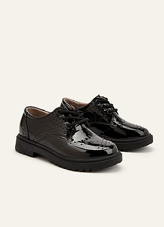 front Boys Wedding Brogue Patent Leather Shoes