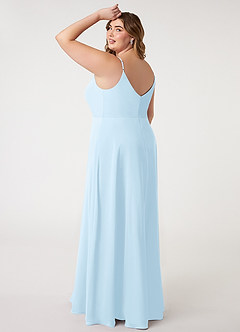 Azazie Daenerys Bridesmaid Dresses Sky Blue A-Line Cowl Chiffon Dress image11