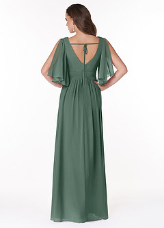 Azazie Temeka Bridesmaid Dresses Sea Moss A-Line Ruched Chiffon Dress image2