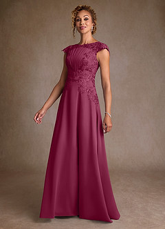 Azazie Christi Abiti per la Madre della Sposa Abito A-Line in Chiffon Pizzo Gelso image4