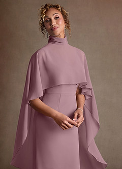 Azazie Irna Klänningar till brudens mor Klä Kolumn i Chiffong Dammig Ros image7