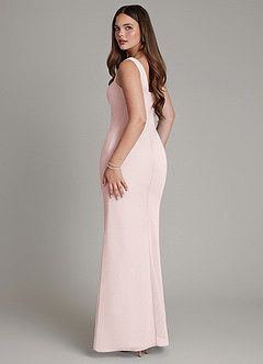 Azazie Hadley Bridesmaid Dresses Blushing Pink Mermaid Pleated Chiffon Dress image5