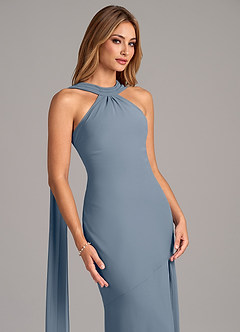Azazie Kinsley Bridesmaid Dresses Twilight Mermaid Pleated Chiffon Dress image7