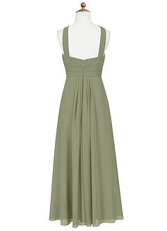 Azazie Anthea Junior Blue Jay Pleated Chiffon Dress image7