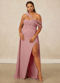 Christian Siriano Bridal for Azazie 1014 Bridesmaid Dresses Dusty Rose A-Line Off the Shoulder Chiffon Dress image12