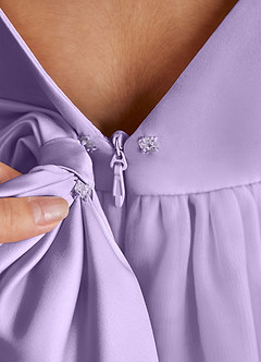 Azazie Twinkle Toes vestidos de niña de las flores Vestido de Lila de Tul de Corte En A con Lazo image6