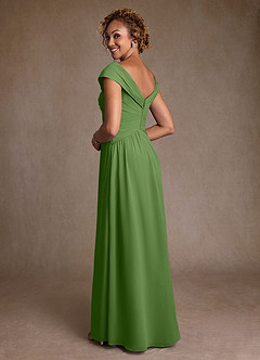 Azazie Myrtle Kleider für die Brautmutter A-Linie Plissee Chiffon Kleid Basilikum image2