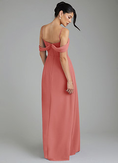 Azazie Cece Robes de demoiselle d'honneur Robe Trapèze en Mousseline de soie Épaule décolletée Antique Rose image9