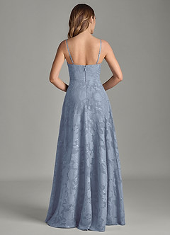 Azazie Amani 신부 들러리 드레스 A라인 주름진 플로럴 번아웃 바닥 길이 드레스 image6