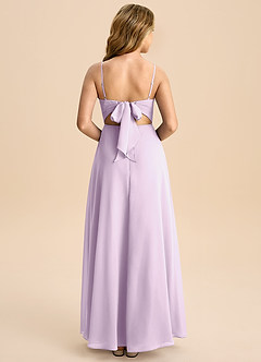 Azazie Shale Junior Frosted Lilac A-Line Bow Chiffon Dress image1