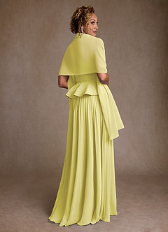 Azazie Josabeth Mother of the Bride Dresses Lemon Sorbet A-Line Pleated Chiffon Dress image3