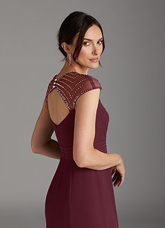 Azazie Blanchett Mother of the Bride Dresses Cabernet Mermaid Sequins Chiffon Dress image6