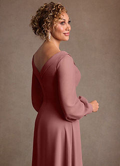 Azazie Paterson Mother of the Bride Dresses Desert Rose A-Line Pleated Chiffon Dress image7