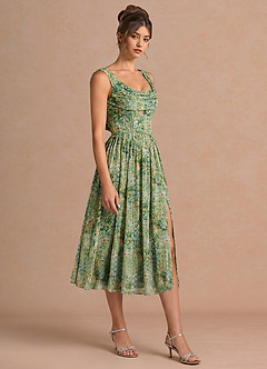 Jessamy Floral Verde Rochie midi image3