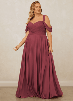 Christian Siriano Bridal for Azazie 1013 Bridesmaid Dresses Merlot A-Line Off the Shoulder Chiffon Dress image13