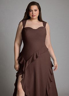 Azazie Sloane Bridesmaid Dresses Ganache A-Line Sweetheart Neckline Chiffon Dress image13