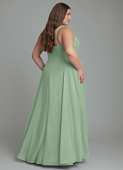 Azazie Shaude Bridesmaid Dresses Matcha A-Line Pleated Chiffon Dress image7