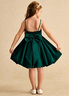 Azazie Davine vestidos de niña de las flores Vestido de Pino de Satin Mate de Corte En A con Tirante Espagueti image1
