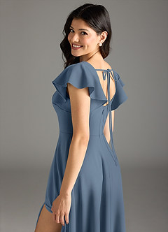 Azazie Bondi Final Sale Twilight A-Line Ruched Stretch Crepe Dress image7