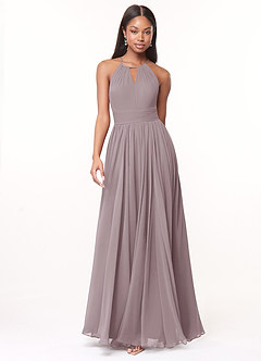 Azazie Cherish Bridesmaid Dresses Dusk A-Line Pleated Chiffon Dress image4