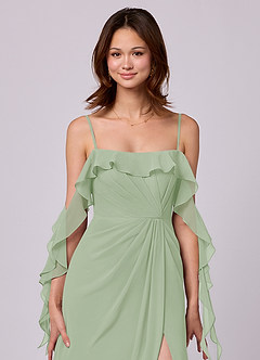 Barbie ♥ Azazie Bridesmaid Dresses A-Line Off the Shoulder Chiffon Floor-Length Dress image2