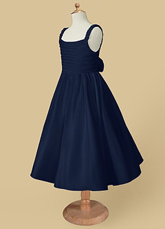 Azazie Cutie Pie Flower Girl Dresses A-Line Pleated Matte Satin Dress image6