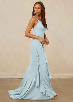 Christian Siriano Bridal for Azazie 1006 Bridesmaid Dresses Mist Mermaid Ruched Chiffon Dress image5