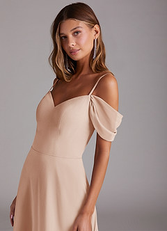 Azazie Marley Bridesmaid Dresses English Rose A-Line Off the Shoulder Chiffon Convertible Dress image9