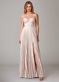 Azazie Akiko Bridesmaid Dresses Blushing Pink A-Line Sweetheart Neckline Floral Burnout Dress image1