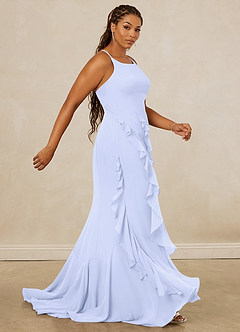 Christian Siriano Bridal for Azazie 1006 Robes de demoiselle d'honneur Robe Sirène en Mousseline de soie Rayé Lavande image13