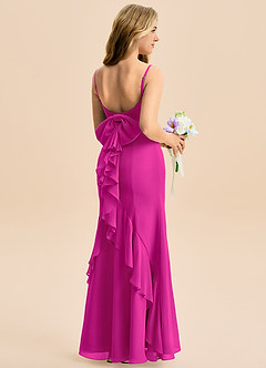 Azazie Lioren Junior Fuchsia Mermaid Bow Chiffon Dress image1