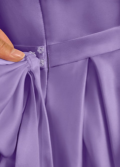 Azazie Pearl Robe Demoiselle D'honneur Fillette Robe Princesse en Mat Satiné Plissée Tahiti image9