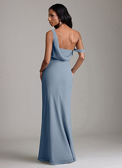 Azazie Madelyn Bridesmaid Dresses Twilight Mermaid One Shoulder Chiffon Convertible Dress image2