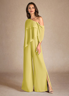 Azazie Halima vestidos de madre de la novia Vestido de Canario de Gasa de Mono/Traje de pantalón con Corte Lateral image6