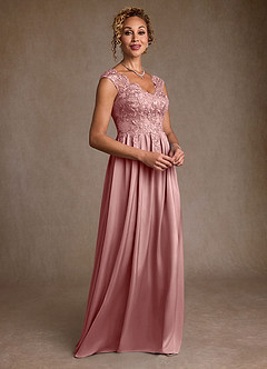 Azazie Amethyst Mother of the Bride Dresses Dusty Rose A-Line Lace Dress image5
