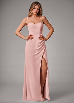 Azazie Haisley At-home Try On Dresses Agave Sheath Off the Shoulder Chiffon Convertible Dress image1
