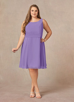 Azazie Shirley Mother of the Bride Dresses Tahiti A-Line Scoop Pleated Chiffon Dress image11