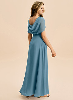 Azazie Emma Junior Robe Trapèze en Mousseline de soie Plissée Bermude image6