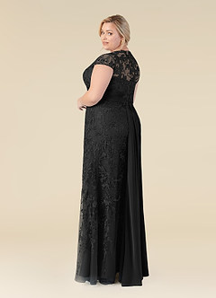 Azazie Jamila Mother of the Bride Dresses Black Mermaid Lace Dress image10