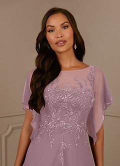Azazie Cavell Mother of the Bride Dresses Dusty Rose A-Line Sequins Mesh Dress image6